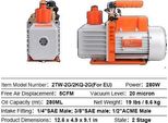 Pompa Per Vuoto, 3,5/5/7CFM, Capacità Olio 250 Ml, 5CFM 250W 2 Stadi, Eu
