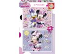 Educa - Minnie Set Di 2 Puzzle Per Bambini Con 48 Pezzi. Dimensioni Approssimative: 28 X 20 Cm. Da 4 Anni (19674) Educa