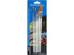 Pennelli Artistici Con Setole Sintetiche Manici Bianchi 6 Pz Linea Flamingo