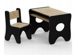 Set Di Mobili Per Bambini Neri Scrivania E Sedia, Tavolo Per Dipingere E Giocare, Mobili Per Bambini Per Dipingere