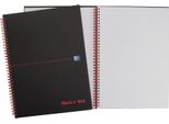 Quaderno A Spirale Oxford Black N' Red, Din A4, A Scacchi, Cartoncino
