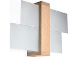 Lampada Da Parete Feniks 1 In Legno Naturale 1Xe27 15W Legno/Vetro 30X12X43Cm Sollux Lighting