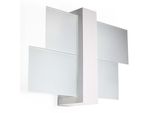 Lampada Da Parete Feniks 1 Bianco 1Xe27 15W Legno/Vetro 30X12X43Cm Sollux Lighting