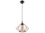 Lampada A Sospensione Pompelmo In Legno Naturale 1Xe27 15W Legna 90X27.5X27.5Cm Sollux Lighting