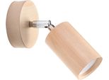 Lampada Da Parete Berg In Legno Naturale 1Xgu10 10W Legna 20X20X10Cm Sollux Lighting