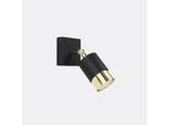 Lampada Da Parete Nero Nero/Oro 1Xgu10 10W Acciaio 16X17.5X8Cm Sollux Lighting