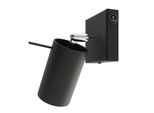 Lampada A Parete Ring Nero Un Interruttore 1Xgu10 10W Acciaio 16X8X8Cm Sollux Lighting