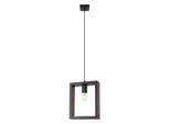 Lampada A Sospensione Aries Wengé 1Xe27 15W Acciaio/Legno 133X8X24Cm Sollux Lighting