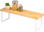 Portaspezie Bremermann, Portaspezie Da Cucina, In Bambù E Metallo Bianco, Larghezza Circa 50 Cm