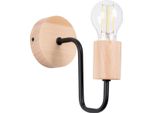 Lampada Da Parete Timbo Nero 1Xe27 15W Acciaio/Legno 18.5X19X8Cm Sollux Lighting