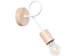 Lampada Da Parete Radiant E27 Bianco/Legno Naturale Lumilo