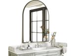 Specchio Da Parete, Design Moderno Rettangolare, Facile Da Installare, Curvo 96X66Cm Nero, Alluminio