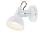 Lampada Da Parete Spot Orientabile E Inclinabile 1Xe14 Retro 40W Ø10,5Cm Bianco Briloner