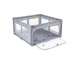 Costway 150 X 150 Cm, Box Pieghevole Per Bambini, Senza Bpa, Grande Recinto Di Gioco Per Bambini Con Cancello A Zip, 50 Palline E 4 Anelli Di Trazione