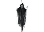 Scheletro Decorazione Appesa Halloween 50 Cm Spaventoso Teschio Mietitore Horror, Colore: Grigio