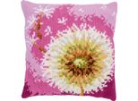 Kit Punto Croce Vervaco Timbrato Cuscino "Fluff Flower"", 40X40Cm"