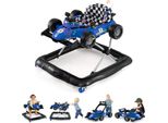 Costway Girello 4 In 1, Girello Pieghevole, Girello Con Volante E Carillon, Girello Con Ruote Per Bambini Dai 6 Ai 18 Mesi, Blu