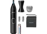Philips Serie 5000 Trimmer Per Naso Serie 5000 NT5650/16 Trimmer Per Peli Del Naso, Peli Delle Orecchie, Sopracciglia E Dettagli, Nero, Acciaio Inossidabile, Batteria Ricaricabile, Aa, Alcalina, Sopracciglia