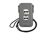 Karl Lagerfeld Borsa Klhcp12Mophkcg 6.1 Grigio/Grigio Hardcase Saffiano Iconic Karl&Choupette Head