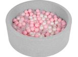 Selonis 90X30Cm/200 Palline ∅ 6Cm Piscina Secca Rotonda Con Palline Certificata Eu, Grigio Chiaro: Rosa Cipria/Traslucido