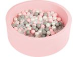 Selonis 90X30Cm/200 Palline ∅ 6Cm Piscina Secca Rotonda Con Palline Certificata Eu, Rosa: Rosa Perlato/Grigio/Trasparente/Viola