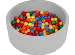 Selonis 90X30Cm/200 Palline ∅ 6Cm Piscina Secca Rotonda Con Palline Certificata Eu, Grigio Chiaro: Giallo/Verde/Blu/Rosso/Arancione