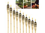 Jiubiaz Torce Da Giardino Set 40X Lampade Torcia Olio Stoppino 90Cm Torce Olio Di Bambù Per Lampada All'aperto Olio Per Torcia Fiamme Fuoco Festa Decorazione