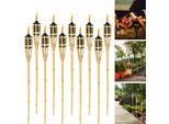 Fiqops Torce Da Giardino Set 40X Lampade Torcia Olio Stoppino 90Cm Torce Olio Di Bambù Per Lampada All'aperto Olio Per Torcia Fiamme Fuoco Festa Decorazione