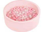 Selonis Piscina Di Palline Per Bambini 90X30Cm/200 Palline Rotonde, Rosa: Rosa Cipria/Perla/Trasparente