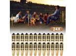 Tolletour 24X Set Di Torce Da Giardino Lampade Torcia Olio Stoppino 90Cm Torce Di Bambù Olio Per Lampada All'aperto Olio Per Torcia Fiamme Fuoco Festa Decorazione