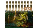 Tolletour 48X Set Di Torce Da Giardino Lampade Torcia Olio Stoppino 90Cm Torce Di Bambù Olio Per Lampada All'aperto Olio Per Torcia Fiamme Fuoco Festa Decorazione