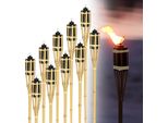 Aopunly 24X Set Di Torce Da Giardino Lampade Torcia Olio Stoppino 90Cm Torce Di Bambù Olio Per Lampada All'aperto Olio Per Torcia Fiamme Fuoco Festa Decorazione