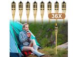 Tolletour 36X Torce Da Giardino Set Lampade Torcia Olio Stoppino 90Cm Torce Olio Di Bambù Per Lampada All'aperto Olio Per Torcia Fiamme Fuoco Festa Decorazione