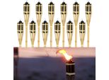 Clanmacy 36X Torce Da Giardino Set Lampade Torcia Olio Stoppino 90Cm Torce Olio Di Bambù Per Lampada All'aperto Olio Per Torcia Fiamme Fuoco Festa Decorazione