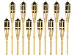 Tolletour 48X Torce Da Giardino Set Di Lampade Di Bambù Torcia Olio Stoppino 90Cm Torce Ad Olio Per Torcia Fiamme Festa Decorazione