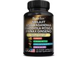 Shilajit, Ashwagandha, Rhodiola Rosea, Panax Ginseng (120 Capsule) Integratore Alimentare, Sistema Immunitario, Articolazioni, Anti-Invecchiamento, Cervello, Nervi, Energia