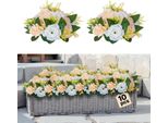 Vevor Fiori Artificiali, 10 Pezzi, 240X240X120 Mm, Sfere Di Fiori Artificiali, Rose Di Seta, Composizioni Di Rose Per Matrimoni, Feste, Decorazioni Da Tavola E Decorazioni Per La Casa, Rose Bianche E Color Champagne