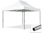 Toolport 3X4,5 M Gazebo Pieghevole Pvc, Premium Acciaio, Bianco