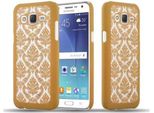 Cadorabo Cover Per Samsung Galaxy J5 2015 Cover Protettiva In Oro Custodia Rigida Cover Protettiva Fiori Cover Telefono Cellulare