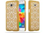 Cadorabo Cover Per Samsung Galaxy Grand Prime Cover Protettiva In Oro Custodia Rigida Cover Protettiva Cover Fiori Cover Telefono Cellulare
