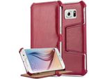 Cadorabo Custodia Protettiva Per Samsung Galaxy S6 Custodia In Rosso Cellulare Custodia Cover Tasca