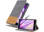 Cadorabo Custodia Per Huawei Ascend P7 Custodia Protettiva In Grigio Custodia Per Cellulare Custodia A Libro Cover