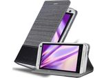Cadorabo Custodia Per Htc One M7 Custodia Protettiva In Grigio Custodia Per Cellulare Custodia A Libro Cover