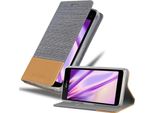 Cadorabo Custodia Per Sony Xperia Z1 Compact Custodia Protettiva In Grigio Custodia Per Cellulare Custodia A Libro Cover