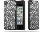 Cadorabo Custodia Per Apple Iphone 4 / 4S Custodia Protettiva In Nero Custodia Rigida Custodia Protettiva Fiori Custodia Per Telefono Cellulare