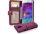 Cadorabo Custodia Per Samsung Galaxy Note 4 In Viola Copertura Posteriore Telefono Cellulare Protettivo Copertura Libro Custodia Libretto Slot Per Schede