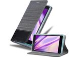 Cadorabo Custodia Per Sony Xperia Z3 Compact Custodia Protettiva In Grigio Custodia Per Cellulare Custodia A Libro Cover