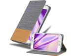 Cadorabo Custodia Per Samsung Galaxy S6 Edge Custodia Protettiva In Grigio Custodia Per Cellulare Custodia A Libro Cover