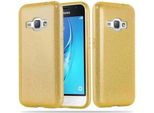 Cadorabo Cover Per Samsung Galaxy J1 2016 Cover Protettiva In Tpu Oro Custodia Per Cellulare Custodia Rigida Custodia Glitter Glitter