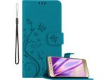 Cadorabo Cover Per Huawei P8 Lite 2017 / P9 Lite 2017 Cover Protettiva In Blu Cover Protettiva Custodia Cellulare Fiori